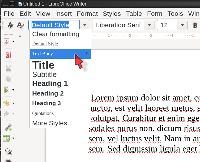 hanging indent in libreoffice